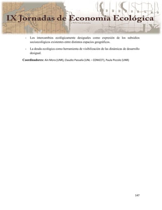 Actas IX Jornadas Economía Ecológica