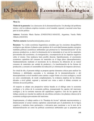 Actas IX Jornadas Economía Ecológica