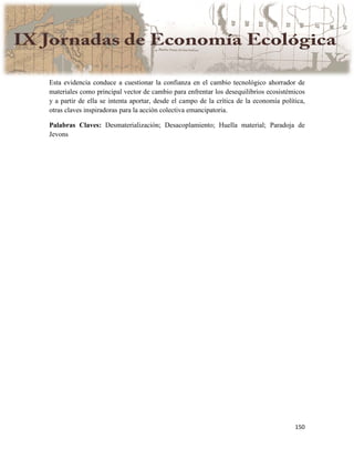 Actas IX Jornadas Economía Ecológica