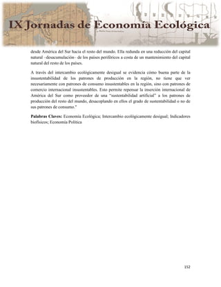 Actas IX Jornadas Economía Ecológica