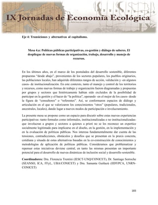 Actas IX Jornadas Economía Ecológica