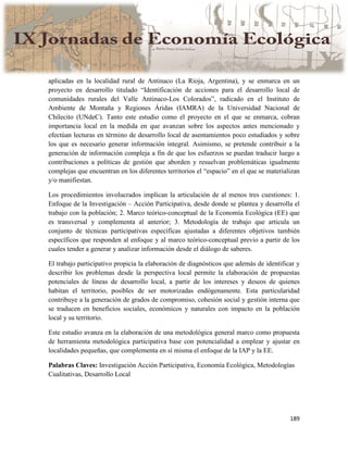 Actas IX Jornadas Economía Ecológica