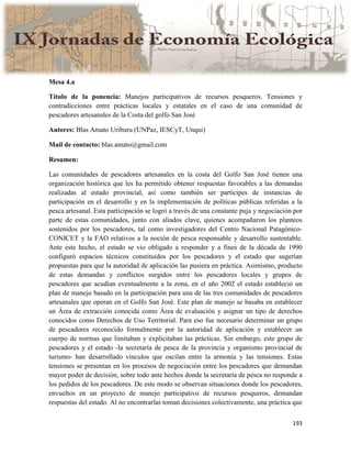 Actas IX Jornadas Economía Ecológica