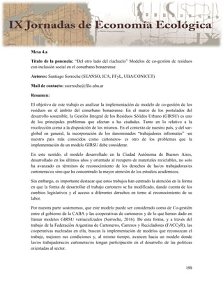 Actas IX Jornadas Economía Ecológica