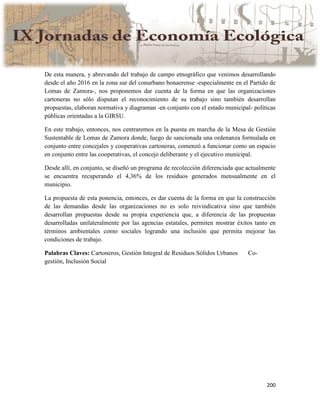 Actas IX Jornadas Economía Ecológica