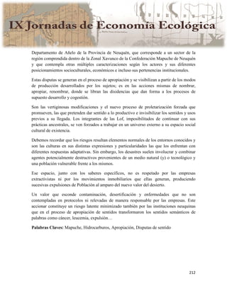 Actas IX Jornadas Economía Ecológica