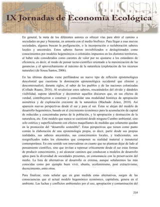 Actas IX Jornadas Economía Ecológica