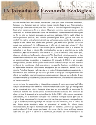 Actas IX Jornadas Economía Ecológica