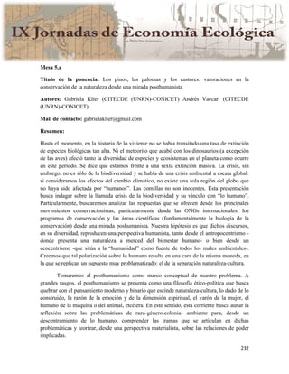 Actas IX Jornadas Economía Ecológica