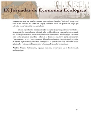 Actas IX Jornadas Economía Ecológica