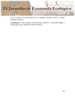 Actas IX Jornadas Economía Ecológica