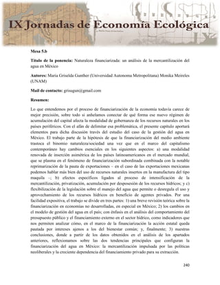 Actas IX Jornadas Economía Ecológica