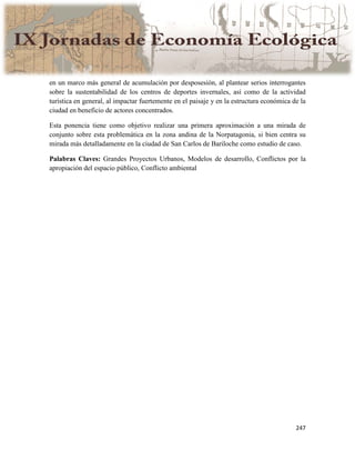 Actas IX Jornadas Economía Ecológica