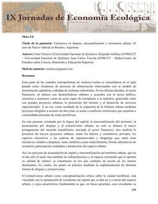 Actas IX Jornadas Economía Ecológica