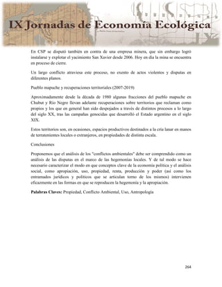 Actas IX Jornadas Economía Ecológica