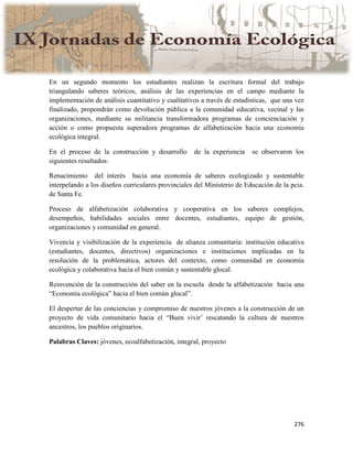 Actas IX Jornadas Economía Ecológica