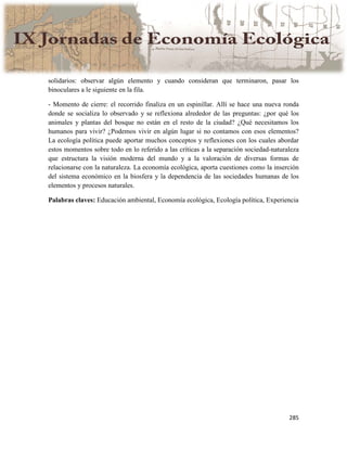 Actas IX Jornadas Economía Ecológica