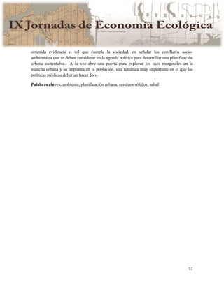 Actas IX Jornadas Economía Ecológica