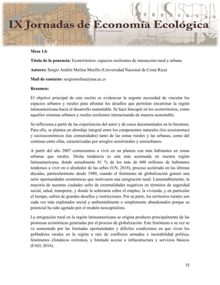 Actas IX Jornadas Economía Ecológica