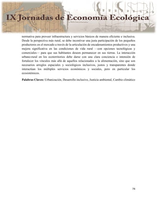 Actas IX Jornadas Economía Ecológica