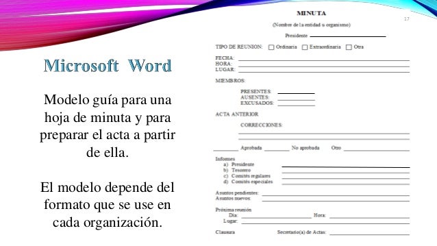 actas y minutas formato de minuta en word