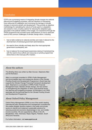 Key lessons for developing Climate Change Financing Frameworks | PDF