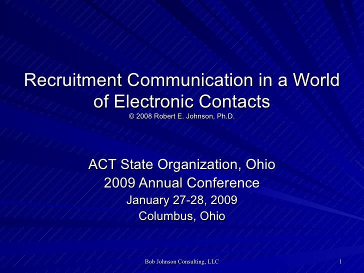Recruitment Communication in an Electronic World
