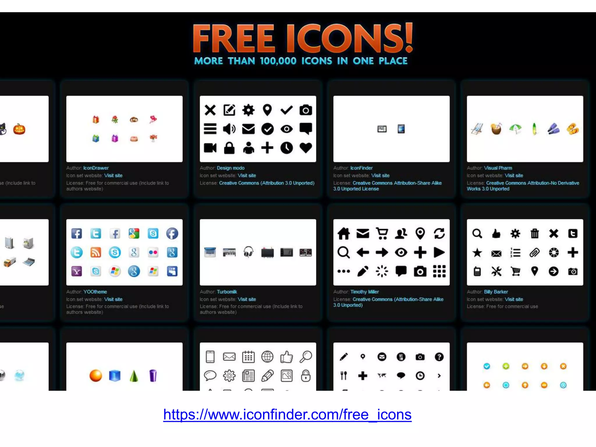 Icons
https://www.iconfinder.com/free_icons
 