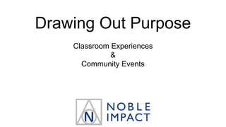 Drawing Out Purpose
Classroom Experiences
&
Community Events
 