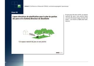 Partie 2 : Conférence d’Alexander STAHLE, architecte-paysagiste, Spacescape



     Diapo 66
                                                                                     Et que pour les plus actifs, un espace
                                                                                     naturel de jeux, une prairie (avec
                                                                                     une aire de pique-nique, de bain de
                                                                                     soleil…) se situent à 500m des habi-
                                                                                     tations.




72
 