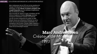 Le principe de commutation de paquets (appelé plus
tard datagramme) a été imaginé par un anglais,
Donald Davies, ainsi qu'un américain, Paul Baran et a
été publié pour la première fois en 1964.
Mais en 1971, aucun réseau n'avait encore été conçu
de la sorte. L'inventeur du datagramme qui va
permettre cette mise en service est l'ingénieur
polytechnicien français Louis Pouzin.
Cyclades est le nom du premier projet, dirigé par
Louis Pouzin, à appliquer intégralement ce principe.
Il le présente en 1973, dans une conférence
internationale. Aﬁn de transmettre un message d'une
machine à une autre sur un réseau. Ce message est
découpé en plusieurs paquets transmis séparément.
Un paquet inclut un en-tête (header), comprenant les
informations nécessaires pour acheminer et
reconstituer le message à l’arrivée. Il encapsule une
partie des données.
Vinton Cerf et Robert E. Kahn se sont fortement
inspirés de cette technologie pour concevoir leur
futur protocole de communication d'Internet, le TCP/
IP.
Louis Pouzin
Créateur du premier réseau  
à commutation de paquets
1971
INNOVATEURS
LES ACTEURS HISTORIQUES DE LA RÉVOLUTION NUMÉRIQUE
 