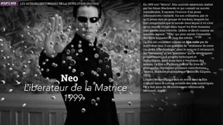 Karen Spärck Jones (1935 - 2007), est une scientiﬁque
britannique, chercheuse en informatique à
l’Université de Cambridge. Elle a travaillé dans le
domaine de l'intelligence artiﬁcielle, principalement
dans le traitement automatique du langage naturel, la
compréhension des systèmes d’information et les
méthodes de recherche d'information.
Une de ses plus importantes contributions aux
sciences de l’information est la technique de
l’Inverse Document Frequency (IDF) présentée en
1972. Il s’agir d’une méthode de pondération qui
permet d’évaluer l’importance des mots contenus
dans un document ou une base de données et d’en
faciliter la recherche par pertinence.
Cette technique est utilisée d aujourd’hui ans la
plupart des moteurs de recherche.
Karen Spärck Jones
L’algorithme de la pertinence  
des moteurs de recherche
1972
INNOVATEURS
LES ACTEURS HISTORIQUES DE LA RÉVOLUTION NUMÉRIQUE
 