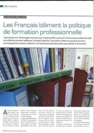 Les français blâment la formation professionnelle