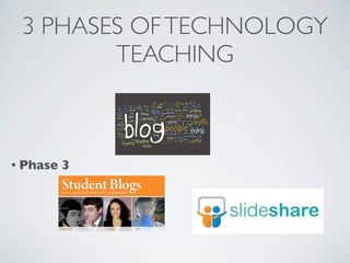 3 PHASES OF TECHNOLOGY
        TEACHING



• Phase   3
 