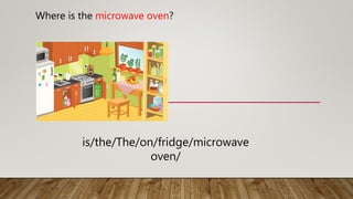 Where is the microwave oven?
is/the/The/on/fridge/microwave
oven/
 