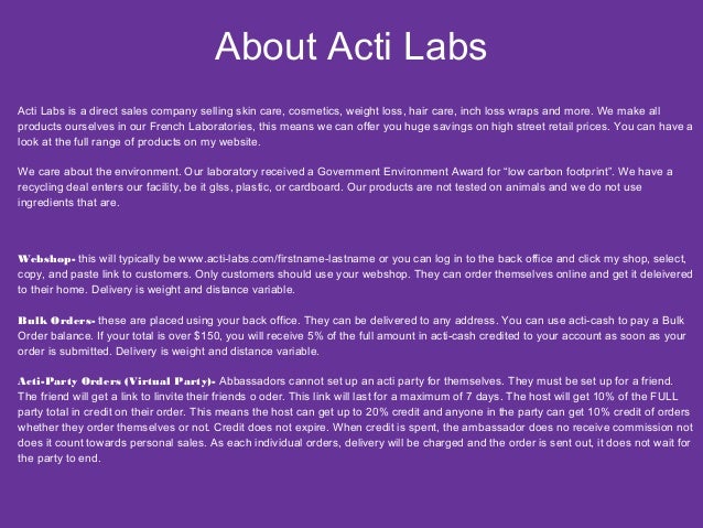 actilabs presentation acti labs