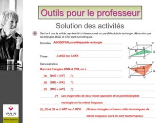 Solution des activités
Outils pour le professeur
 