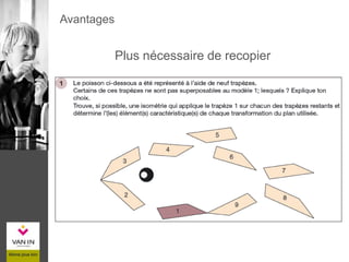 Avantages
Plus nécessaire de recopier
 