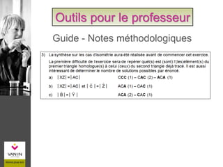 Guide - Notes méthodologiques
Outils pour le professeur
 