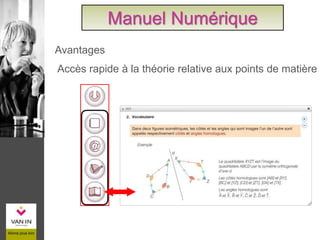 Accès rapide à la théorie relative aux points de matière
Manuel Numérique
Avantages
 