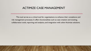 Actimize - current trends - Actimize Tool and Its Concepts - its ...