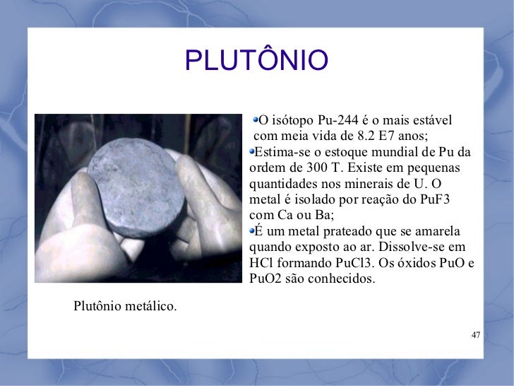 Resultado de imagem para plutonio 244