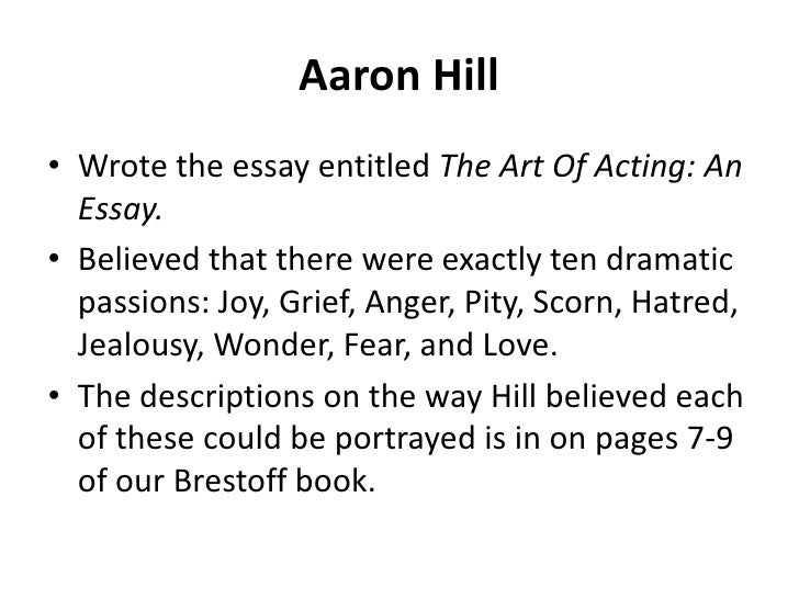 essay on art of acting