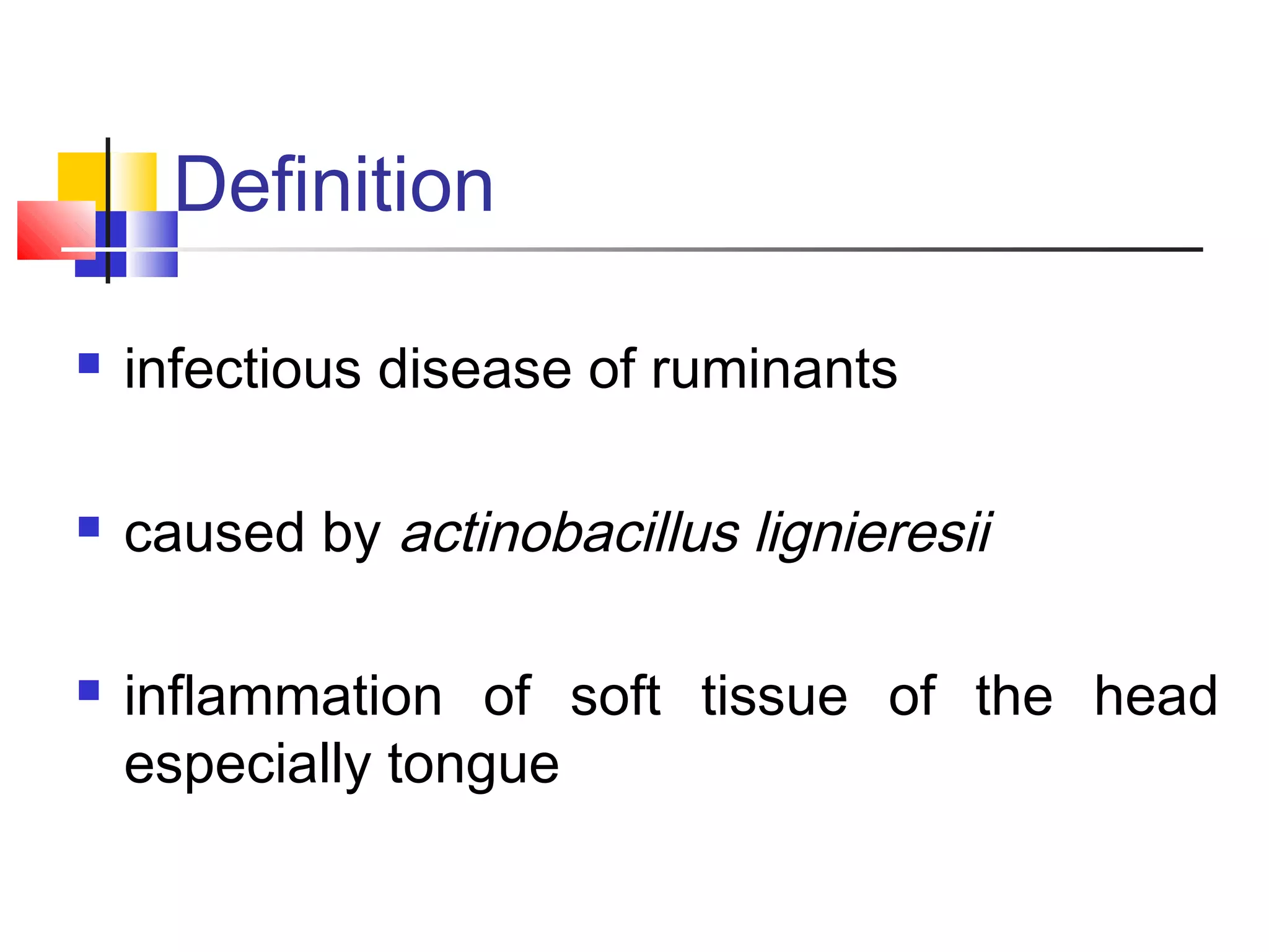 Actinobacillosis (wooden tongue) | PPT