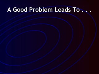 A Good Problem Leads To . . .
 