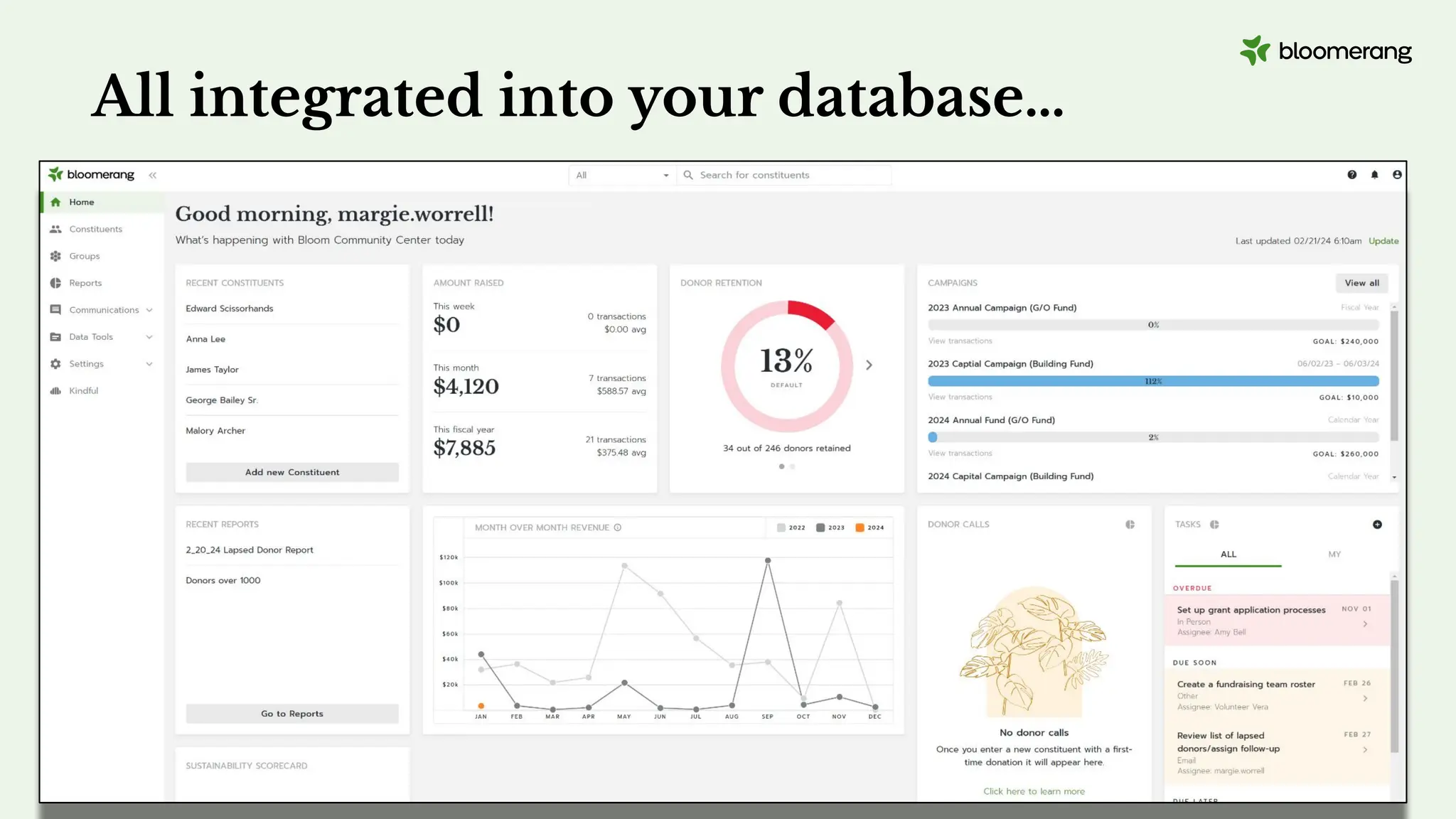 All integrated into your database…
 