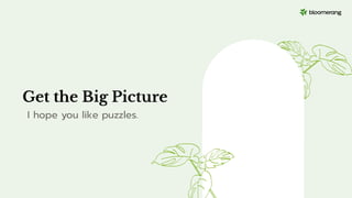 Get the Big Picture
I hope you like puzzles.
 