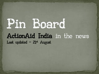ActionAid India - Press clippings
