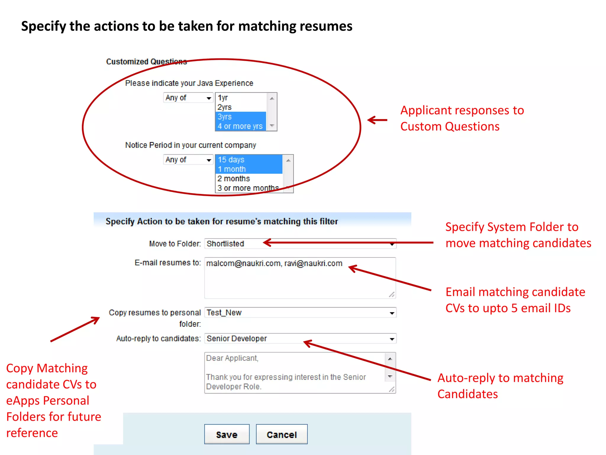 You can also filter candidates based on their responses to your Custom Questions

Applicant responses to
Custom Questions

 