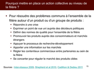 Modèles d’action collective pour les producteurs et leurs filières de commercialisation